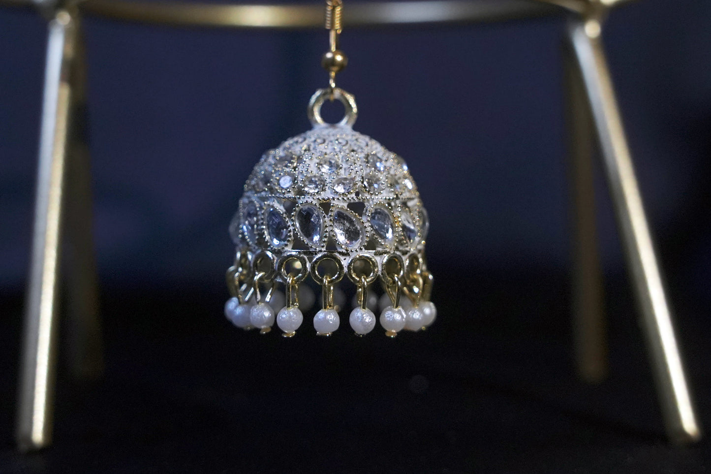 The Ivory Frost Jhumkas