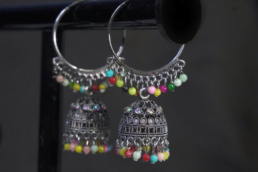 The Silver Gajra Jhumka