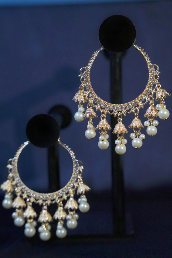 Pearl Drop Chandbali Earrings