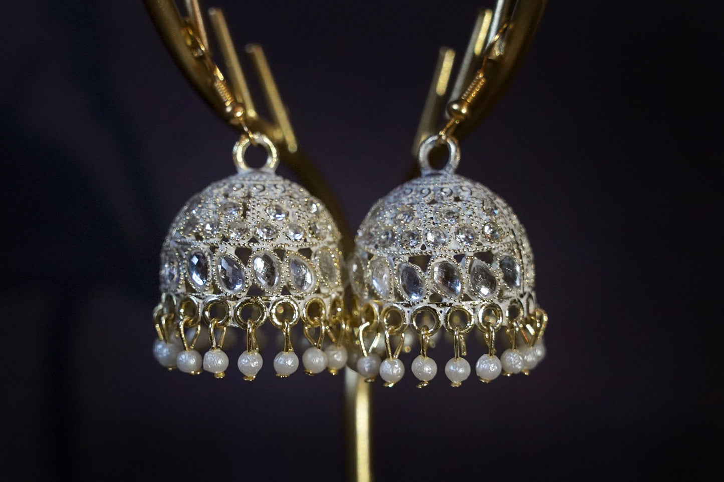 The Ivory Frost Jhumkas