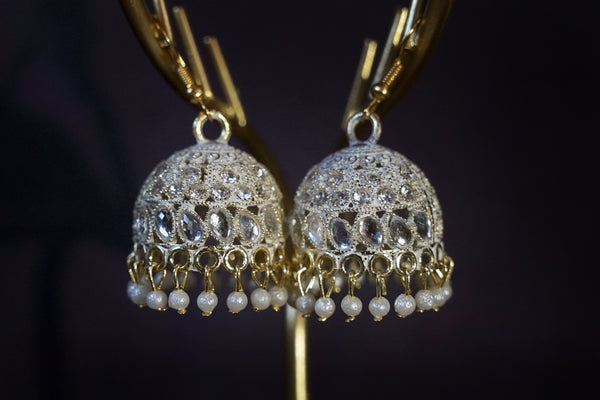 The Ivory Frost Jhumkas