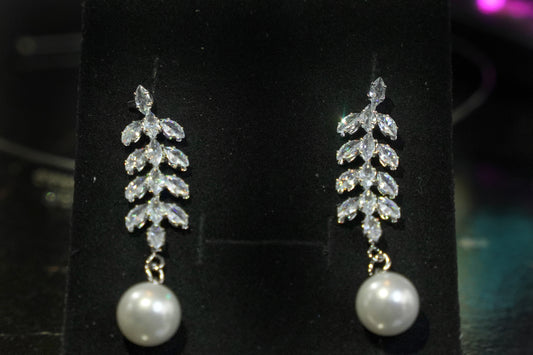 The Argent Pearl Vine Earrings